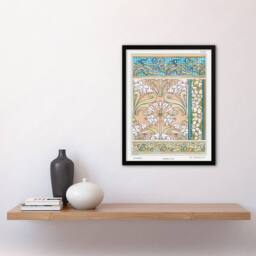 Artery8 Maurice Pillard Verneuil Framed Wall Art Print Daffodil Art Nouveau in Green - Size: A4 - thumbnail 2