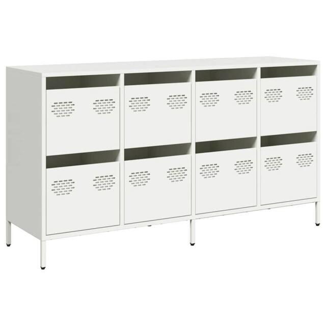 Berkfield Home Sideboard White 135x39x73.5 cm Cold-rolled Steel - image 1