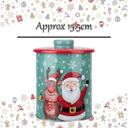 VFM e-Store Christmas Biscuit Tin Santa Themed Design X 1 15. 5cm Christmas Themed - thumbnail 2