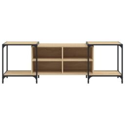 Berkfield Home TV Cabinet Sonoma Oak 153x37x50 cm Engineered Wood in Brown - Size: 153 x 37 x 50 cm - thumbnail 4