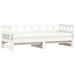 Berkfield Home Daybed with Trundle White 90x190 cm Solid Wood Pine - thumbnail 4