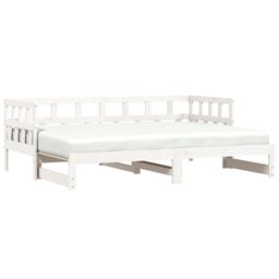 Berkfield Home Daybed with Trundle White 90x190 cm Solid Wood Pine - thumbnail 2