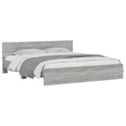 Berkfield Home Bed Frame with LED without Mattress Grey Sonoma 180x200 cm Super King - thumbnail 3
