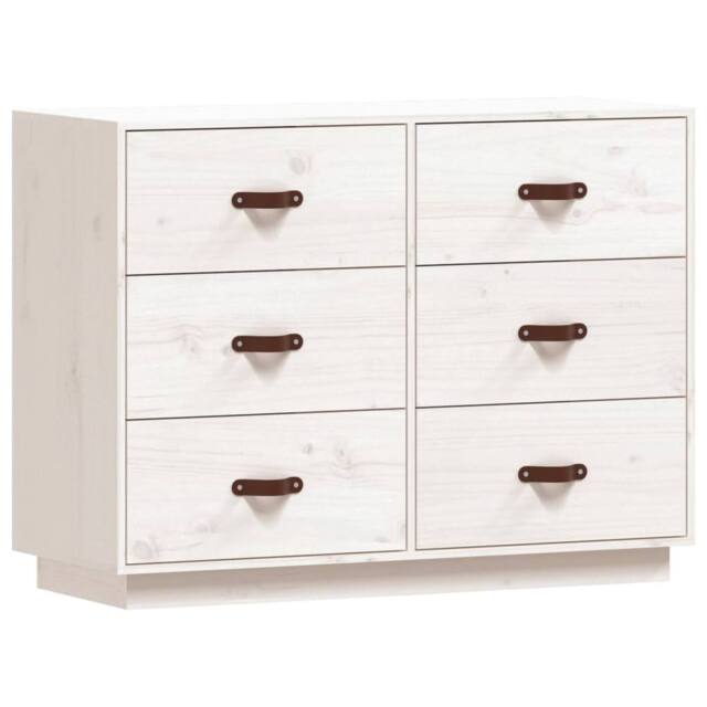 Berkfield Home Sideboard White 100x40x75 cm Solid Wood Pine - Size: 100 x 40 x 75 cm - image 1