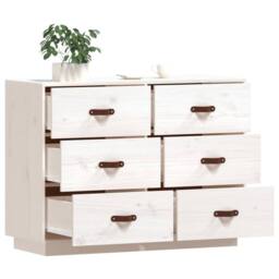 Berkfield Home Sideboard White 100x40x75 cm Solid Wood Pine - Size: 100 x 40 x 75 cm - thumbnail 4