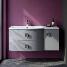 Balterley Gentleshaw 1 Door 2 Drawer Left-Hand Vanity Basin Unit, 1000mm in Grey - thumbnail 4