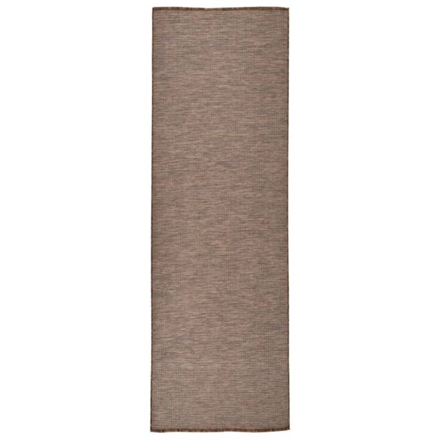 Berkfield Home Outdoor Flatweave Rug 80x250 cm Brown - Size: Medium - image 1