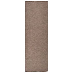 Berkfield Home Outdoor Flatweave Rug 80x250 cm Brown - Size: Medium - thumbnail 1