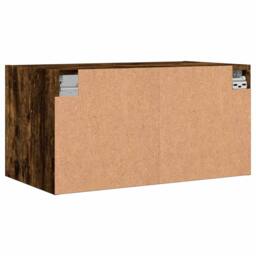 Berkfield Home Wall Cabinet with Glass Doors Smoked Oak 68.5x37x35 cm in Brown - thumbnail 8