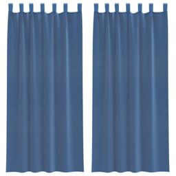 Berkfield Home Voile Curtains with Rod Pockets 2 pcs Royal Blue - thumbnail 2