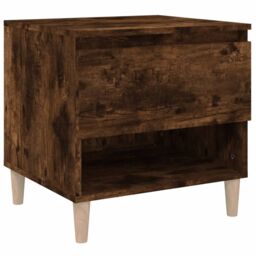 Berkfield Home Bedside Table Smoked Oak 50x46x50 Engineered Wood in Brown - thumbnail 2
