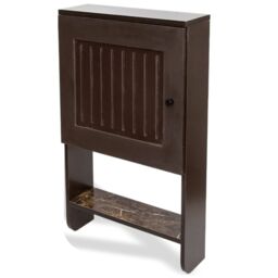 Gr8 Home Bathroom Storage Wall Mounted Cabinet Wooden Brown Door Cupboard Shelf Organiser - thumbnail 4