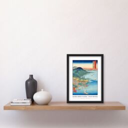 Artery8 Daijingu Shrine in Kashima Hitachi Province Utagawa Hiroshige Japan Woodblock Classic Collection Artwork Framed Wall Art Print A4 in Black - thumbnail 2