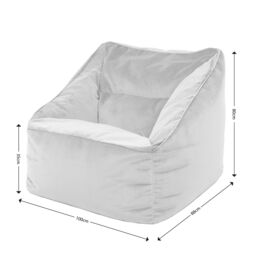 icon Natalia Velvet Adults Bean Bag Armchair & Pouffe, Large Beanbag & Footstool Olive Green in Teal - thumbnail 6
