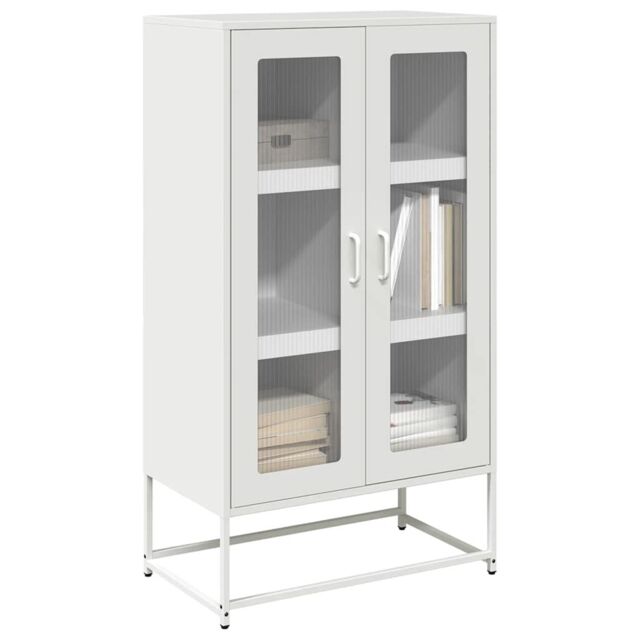Berkfield Home Highboard White 68x39x123 cm Steel - Size: 68 x 39 x 123 cm - image 1
