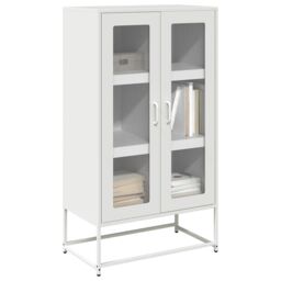 Berkfield Home Highboard White 68x39x123 cm Steel - Size: 68 x 39 x 123 cm