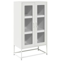 Berkfield Home Highboard White 68x39x123 cm Steel - Size: 68 x 39 x 123 cm - thumbnail 2