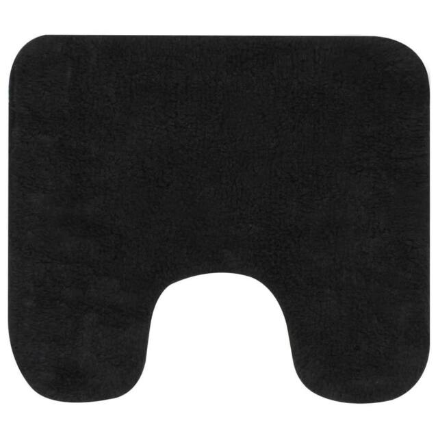 Berkfield Home Luxurious Bathroom Mat Set 3 Pieces Fabric Anthracite in Black - Size: Medium - image 1