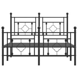 Berkfield Home Metal Bed Frame without Mattress with Footboard Black 120x190cm - Size: 120x190 cm - thumbnail 5