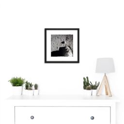Artery8 Space NASA Moon Landing Apollo 11 Aldrin's Bootprint Photo 8X8 Inch Square Wooden Framed Wall Art Print Picture with Mount in Black - thumbnail 2