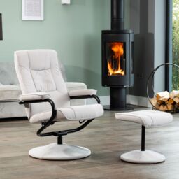 Artemis Home Ripley Swivel Recliner & Footstool in Stone