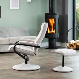 Artemis Home Ripley Swivel Recliner & Footstool in Stone - thumbnail 5