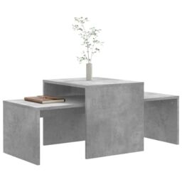 Berkfield Home Coffee Table Set Concrete Grey 100x48x40 cm Engineered Wood - Size: 100 x 48 x 40 cm - thumbnail 3