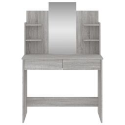 Berkfield Home Dressing Table with Mirror Grey Sonoma 96x39x142 cm - Size: 96 x 39 x 142 cm - thumbnail 4