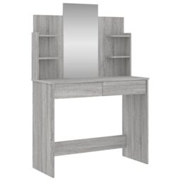 Berkfield Home Dressing Table with Mirror Grey Sonoma 96x39x142 cm - Size: 96 x 39 x 142 cm - thumbnail 2