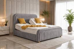 SOFT SNOOZE BEDS Premium Upholstery Adjustable Mobility Bed With Mattresses Headboard in Silver - Size: Super King - thumbnail 1