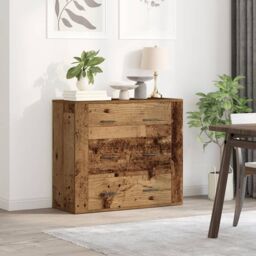 Berkfield Home Sideboard Old Wood 80x33x70 cm Engineered Wood in Brown - Size: 80 x 33 x 70 cm - thumbnail 3