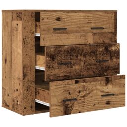 Berkfield Home Sideboard Old Wood 80x33x70 cm Engineered Wood in Brown - Size: 80 x 33 x 70 cm - thumbnail 4