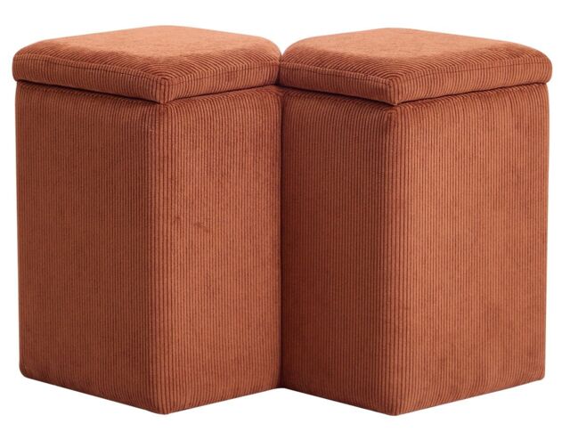 Nordlys Scandinavian Velvet Terracotta Lounge Pouf in Red - image 1