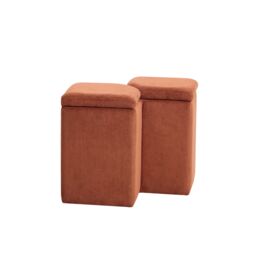 Nordlys Scandinavian Velvet Terracotta Lounge Pouf in Red - thumbnail 9