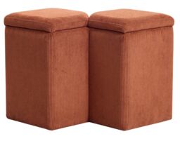 Nordlys Scandinavian Velvet Terracotta Lounge Pouf in Red