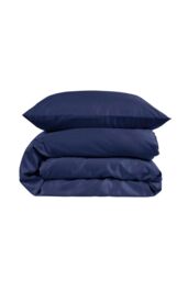 CHRISTY 400TC Luxury Cotton Sateen Plain Dye Duvet Cover Sets in Navy - Size: Single - thumbnail 2