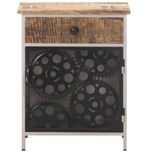 Berkfield Home Bedside Cabinet 40x30x50 cm Rough Mango Wood in Brown - Size: 40 x 30 x 50 cm - image 1