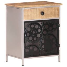 Berkfield Home Bedside Cabinet 40x30x50 cm Rough Mango Wood in Brown - Size: 40 x 30 x 50 cm - thumbnail 8