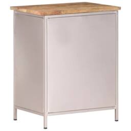 Berkfield Home Bedside Cabinet 40x30x50 cm Rough Mango Wood in Brown - Size: 40 x 30 x 50 cm - thumbnail 4