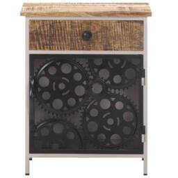 Berkfield Home Bedside Cabinet 40x30x50 cm Rough Mango Wood in Brown - Size: 40 x 30 x 50 cm - thumbnail 1