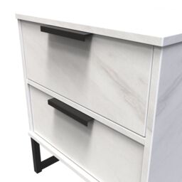 Ready Assembled 2 U Fuji 2 Drawer Bedside Cabinet (Ready Assembled) in Off-White - thumbnail 4