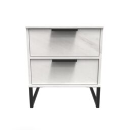 Ready Assembled 2 U Fuji 2 Drawer Bedside Cabinet (Ready Assembled) in Off-White - thumbnail 1