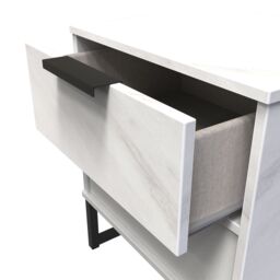 Ready Assembled 2 U Fuji 2 Drawer Bedside Cabinet (Ready Assembled) in Off-White - thumbnail 5