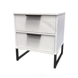 Ready Assembled 2 U Fuji 2 Drawer Bedside Cabinet (Ready Assembled) in Off-White - thumbnail 3
