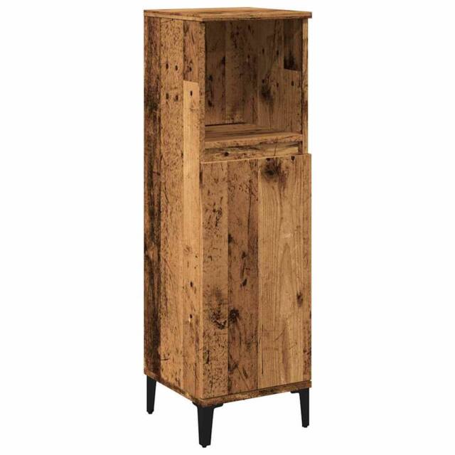 Berkfield Home Bathroom Cabinet Old Wood 30x30x100 cm Engineered Wood in Brown - Size: 30 x 30 x 100 cm - image 1