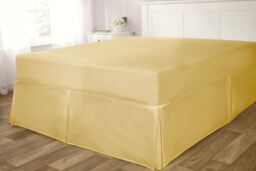 Rapport Home 56P Polycotton Fitted Valanced in Cream - Size: King - thumbnail 1