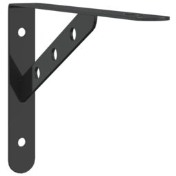 Berkfield Home Shelf Brackets 4 pcs 23.5x2.5x15.5 cm Black Stainless Steel - thumbnail 2