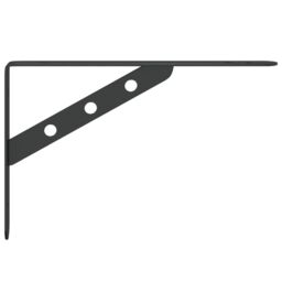 Berkfield Home Shelf Brackets 4 pcs 23.5x2.5x15.5 cm Black Stainless Steel - thumbnail 6