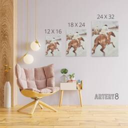 "Artery8 The Jockey Horse Racing Canvas Wall Art Print Toulouse Lautrec in Brown - Size: W18"" x H24""" - thumbnail 4