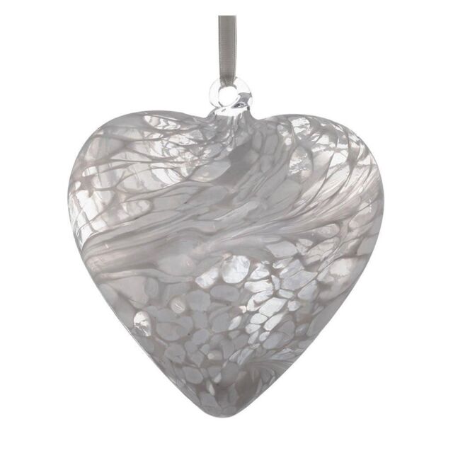 Sienna Glass 8cm Friendship Heart In Loving Memory White - image 1